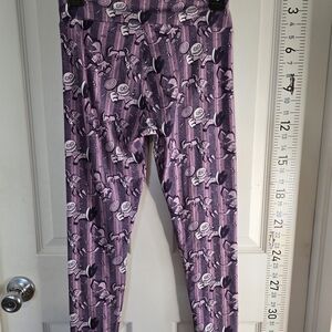 LuLaRoe Purple Cartoon Print Leggings